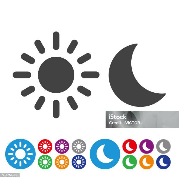 Day And Night Icons Graphic Icon Series Stock Illustration - Download Image Now - Moon, Icon Symbol, Sun