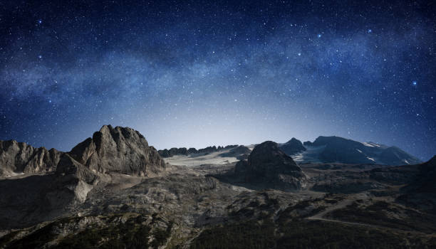 istock starry night sky in a mountain landscape 913764880