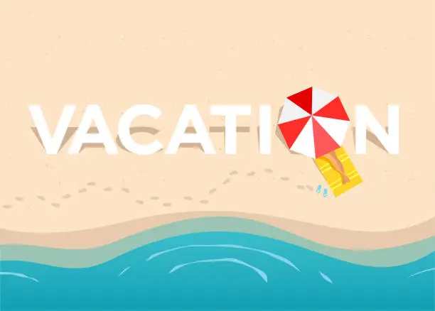 Vector illustration of Vacation on the beach