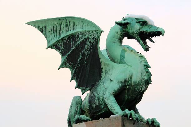 istock Ljubljana, dragon statue on the dragon bridge 913769310