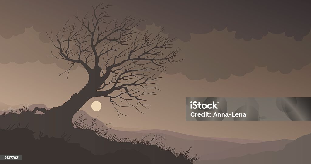 Storm arbre - clipart vectoriel de Tempête libre de droits
