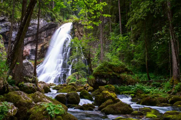 The majestic Gollinger Waterfall in Austria, Europe