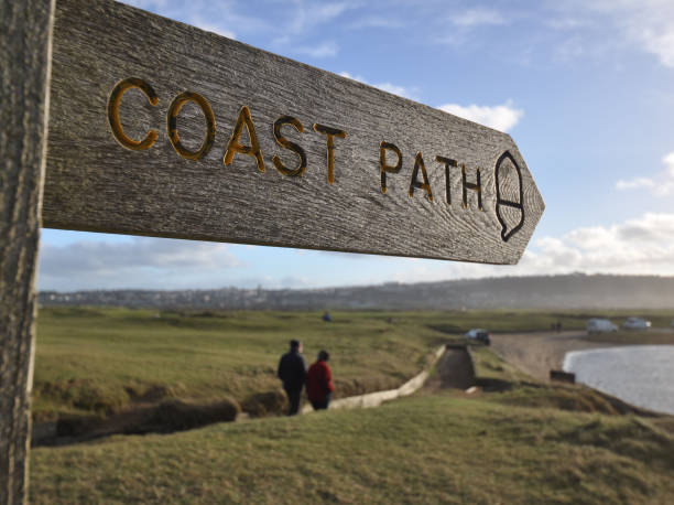Coastal Path Sign stock photo