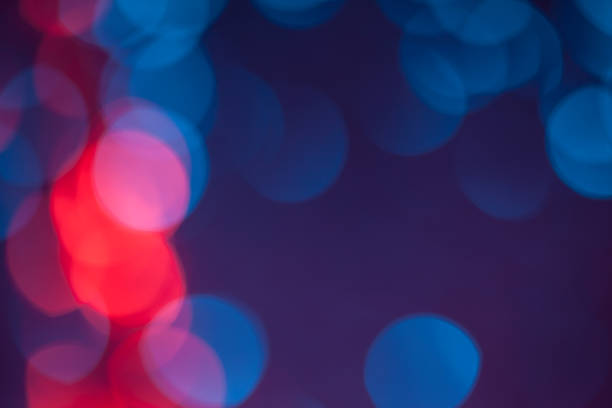 istock Defocused blue and red lights great as background 913781328