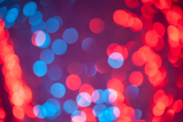 istock Defocused blue and red lights great as background 913781380