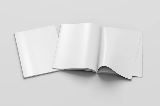 istock Blank magazine pages with bent glossy paper 913785040
