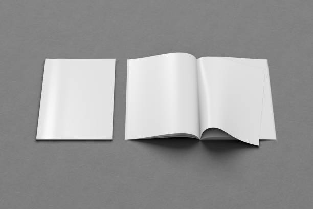istock Blank magazine pages with bent glossy paper 913785264
