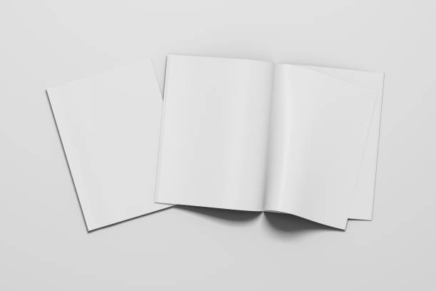 istock Blank magazine pages with bent glossy paper 913785522