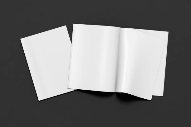 istock Blank magazine pages with bent glossy paper 913785628