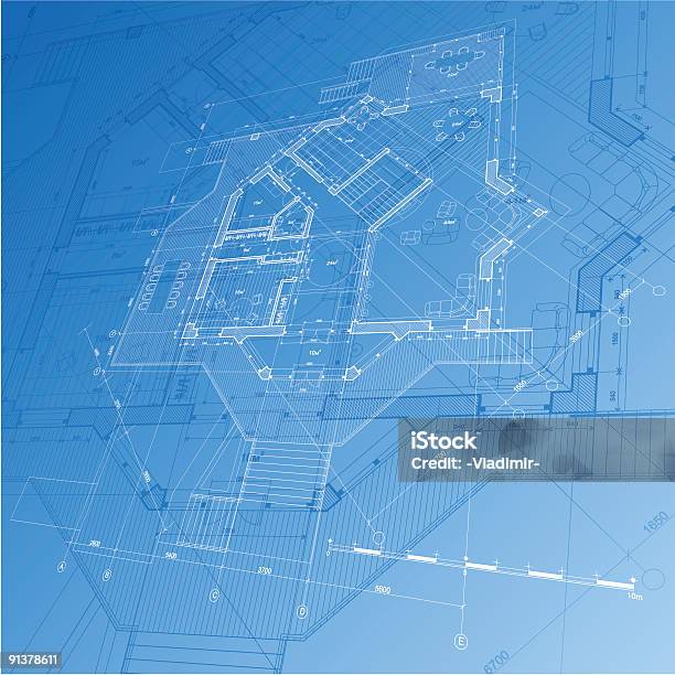 Projekt Architektoniczny Plan Domu - Stockowe grafiki wektorowe i więcej obrazów Abstrakcja - Abstrakcja, Architekt, Architektura