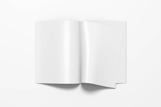 istock Blank magazine pages with bent glossy paper 913786160