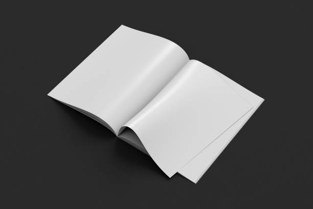 istock Blank magazine pages with bent glossy paper 913786258
