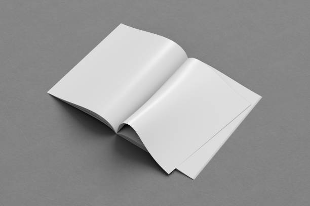 istock Blank magazine pages with bent glossy paper 913786304