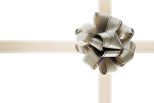 filmstrips gift bow stock photo