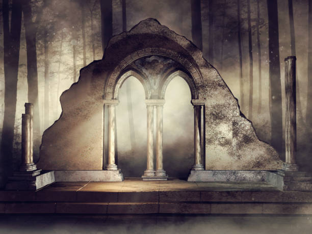 istock Ruined wall in the forest 913789356