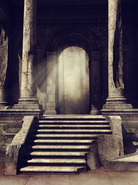 istock Ancient temple ruins in the woods 913789422