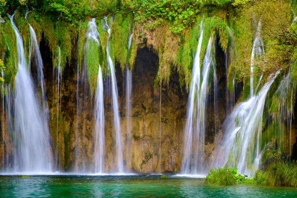 istock Beautiful waterfall at  Plitvice National Park 913793854