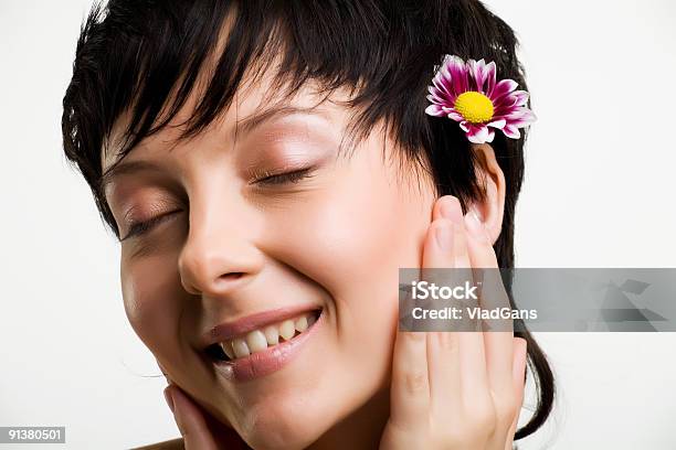 Closeup Of Beautiful Face With Flowers Stock Photo - Download Image Now - Adult, Adults Only, Aromatherapy