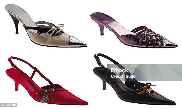 Four Shoes Stock Photo - Download Image Now - Kitten Heel, Shoe, Beauty