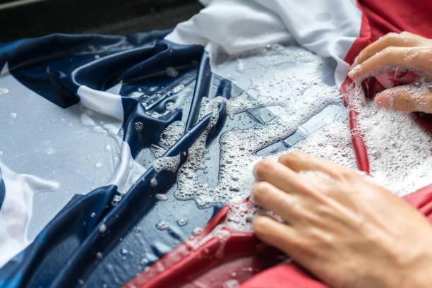 Hands Washing Chilean Flag - Change Chile/Corruption Concept