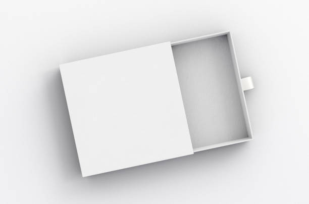 ouvert le tiroir coulissant boîte - box white packaging blank photos et images de collection