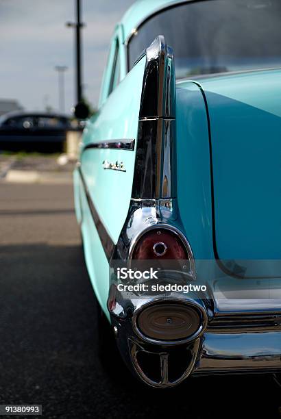 Fin Chevy 57 Stock Photo - Download Image Now - 1950-1959, Blue, Bumper