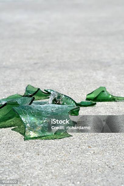 Broken Green Glass Stock Photo - Download Image Now - Bottle, Shattered Glass, At The Edge Of