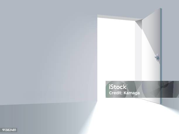 Wall And Door Stock Illustration - Download Image Now - Door, Doorway, Illuminated