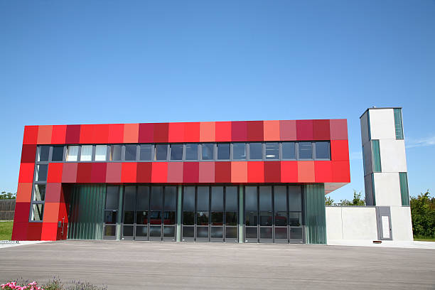 istock Red futuristic building 91382651