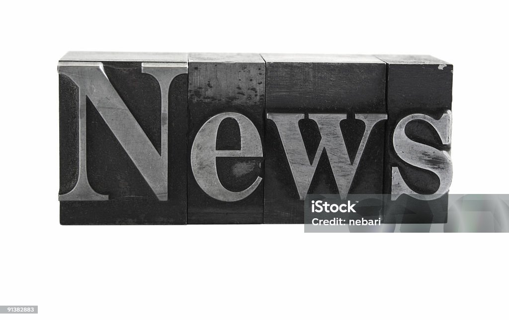 La palabra'News'en old de tipo de tipografía - Foto de stock de Letra W libre de derechos