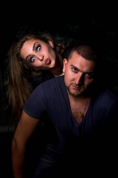 istock The guy and the girl pose in the studio 913828830