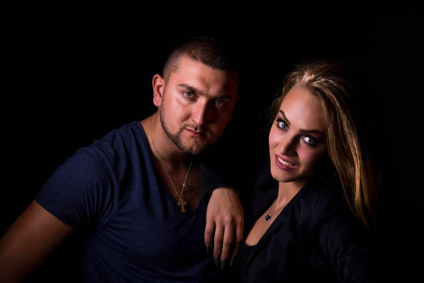 istock The guy and the girl pose in the studio 913831980