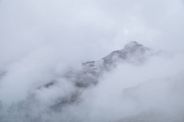 istock Misty mountain scene in Dolomites mountain 913838130