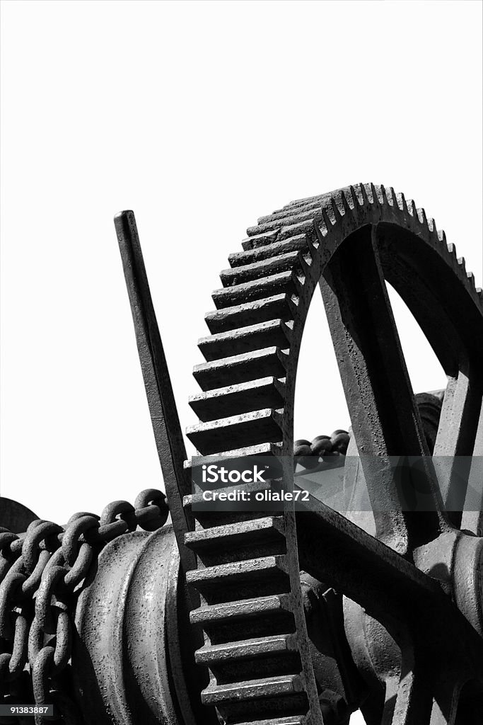 Наука & технологии символ, черно-белое изображение - Стоковые фото Machinery роялти-фри
