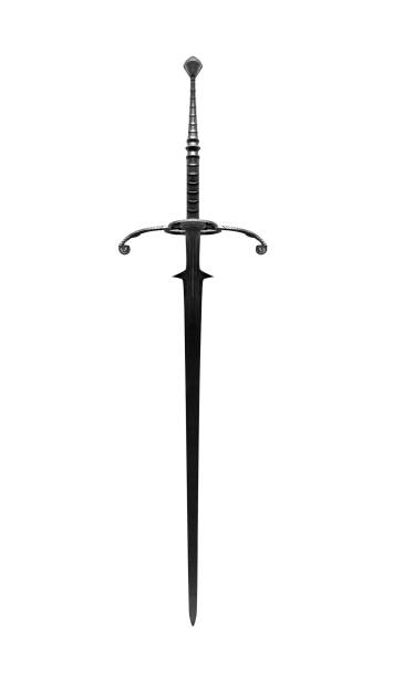 istock Two-handed sword isolated on a white. An ancient knight's heavy sword 913842820