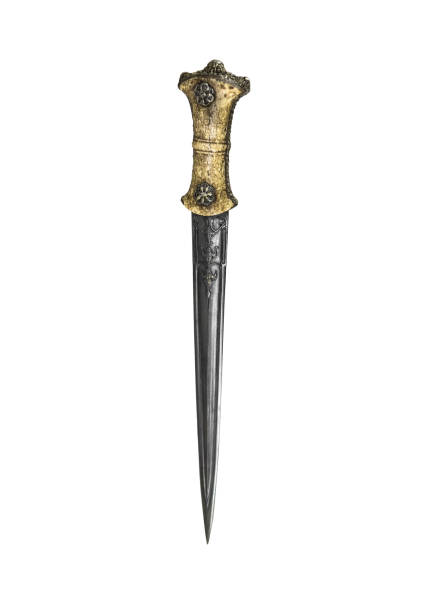 istock Small antique japan sword on a white background 913842862