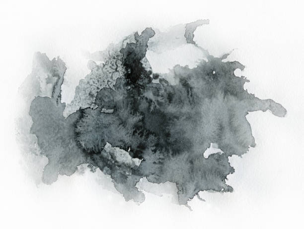 istock Black spot on watercolor paper. 913846704