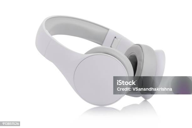 White Headphones Stock Photo - Download Image Now - Headphones, White Color, Wireless Technology