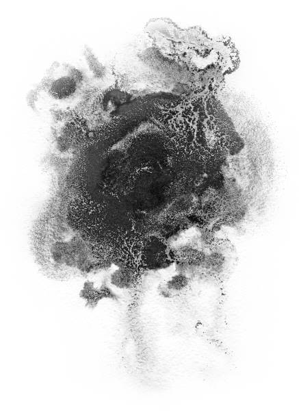 istock Black spot on watercolor paper. 913855300