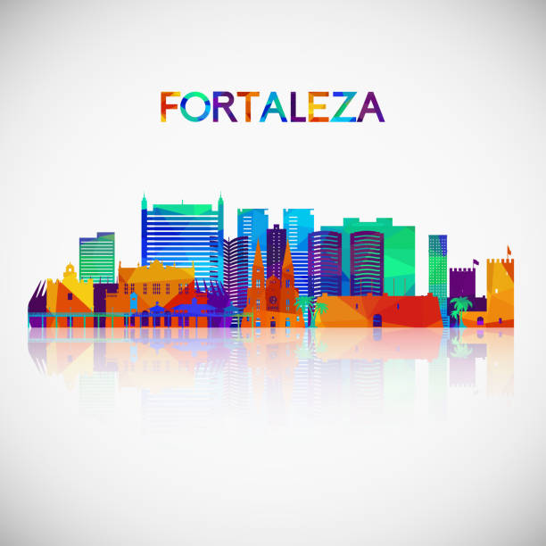 ilustrações, clipart, desenhos animados e ícones de silhueta de horizonte de fortaleza em estilo geométrico colorido. símbolo para seu projeto. ilustração em vetor. - fort