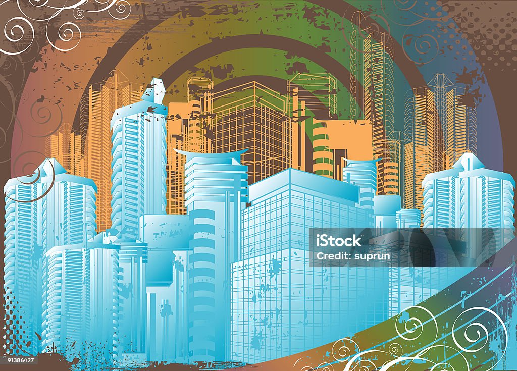 Arcobaleno futuro - Illustrazione stock royalty-free di A forma di blocco