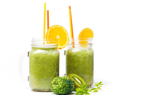 istock Kiwi smoothie in a jar isolated 913865086