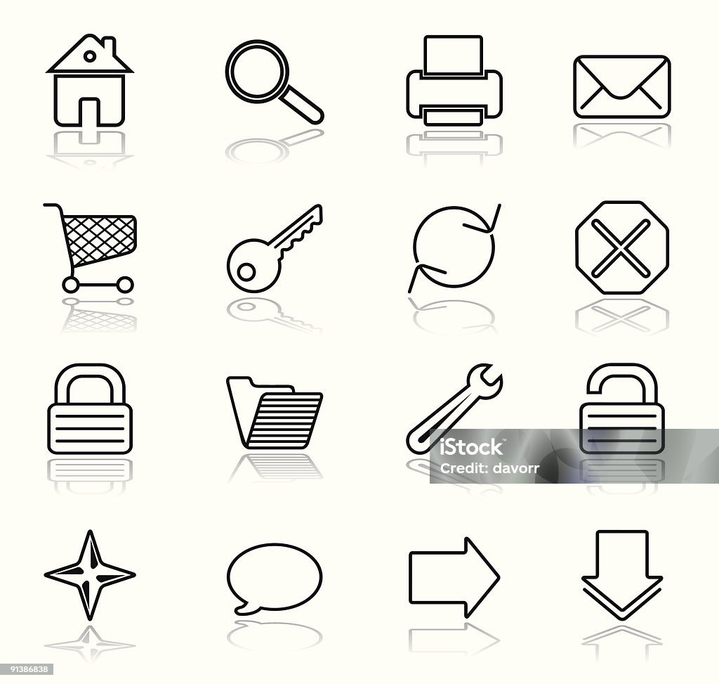 web iconos, negro - arte vectorial de Abrir con llave libre de derechos