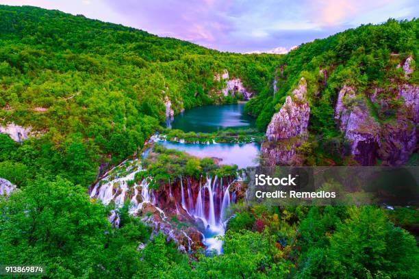Waterfalls In Plitvice National Park Stock Photo - Download Image Now - Beauty, Blue, Clean