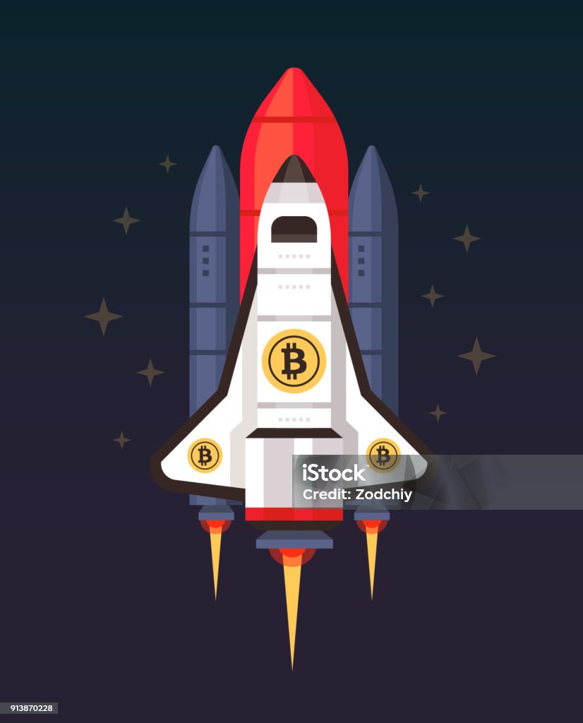 Bitcoinspaceshuttle Stock Illustration - Download Image Now - Astronaut ...