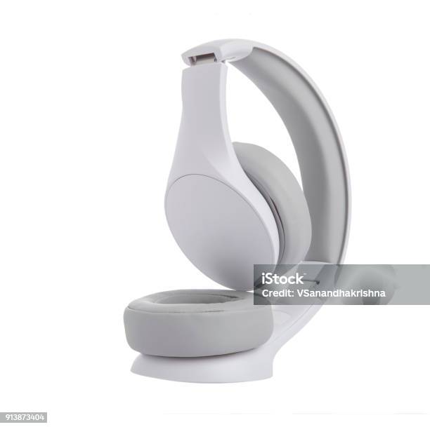 White Headphones Stock Photo - Download Image Now - 2015, Arts Culture and Entertainment, Audio Equipment