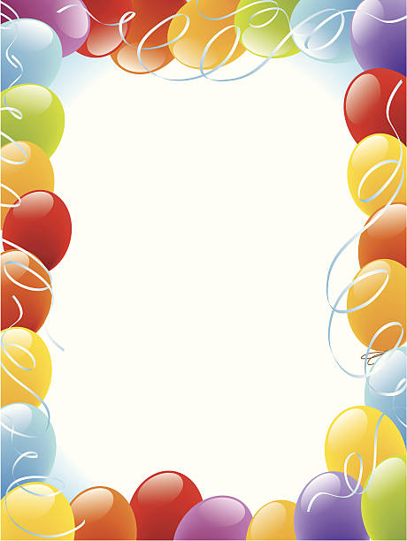balloons frame - birthday party backgrounds frame stock-grafiken, -clipart, -cartoons und -symbole