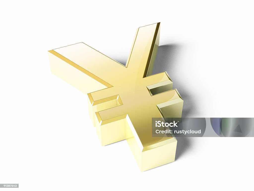 Dourado Símbolo do Yen - Foto de stock de Bolsa de valores e ações royalty-free