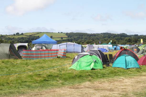 istock tents on a festival field 913880056