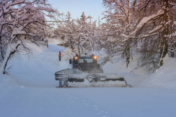 istock Ski slopes maintenance on the mountains 913883718